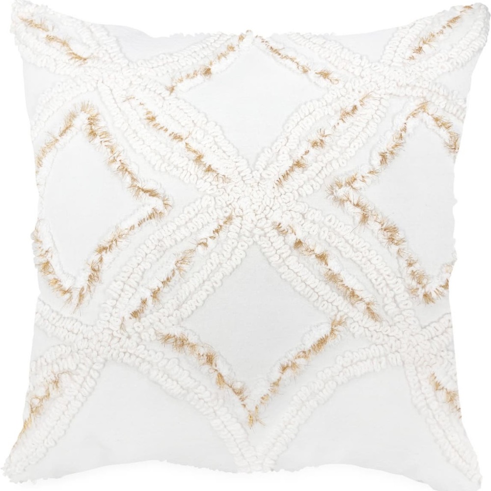 New Peri home metallic chenille pillow in ivory
